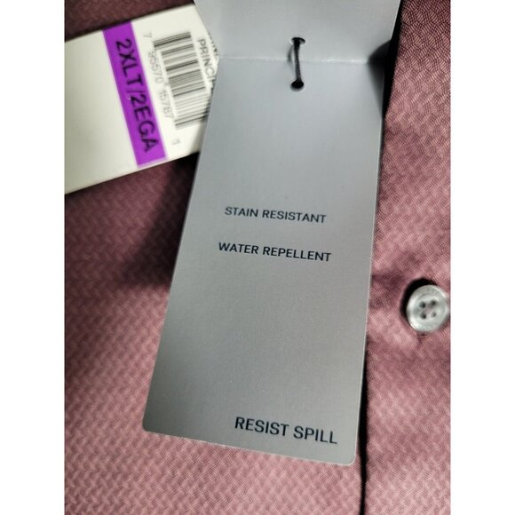 Perry Ellis Mens Shirt Size 2XLT Tall Button Up  Long Sleeve casual Slim Fit (32 - Picture 10 of 11